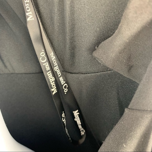 Morgan & Co. Solid Black Draped Spaghetti Strap Mini Balloon Dress Retro - Picture 10 of 15